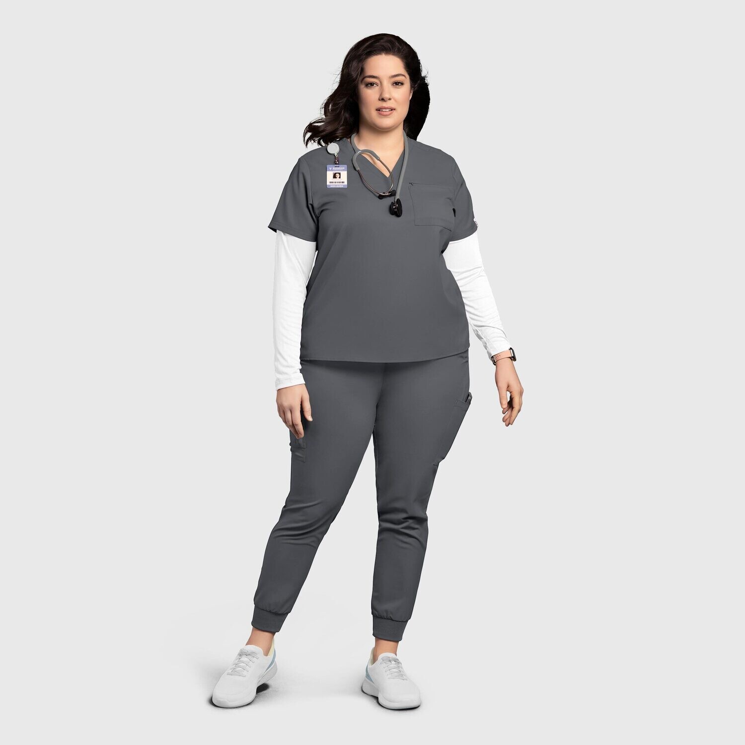 Casacca donna 6222 scollo a V pewter