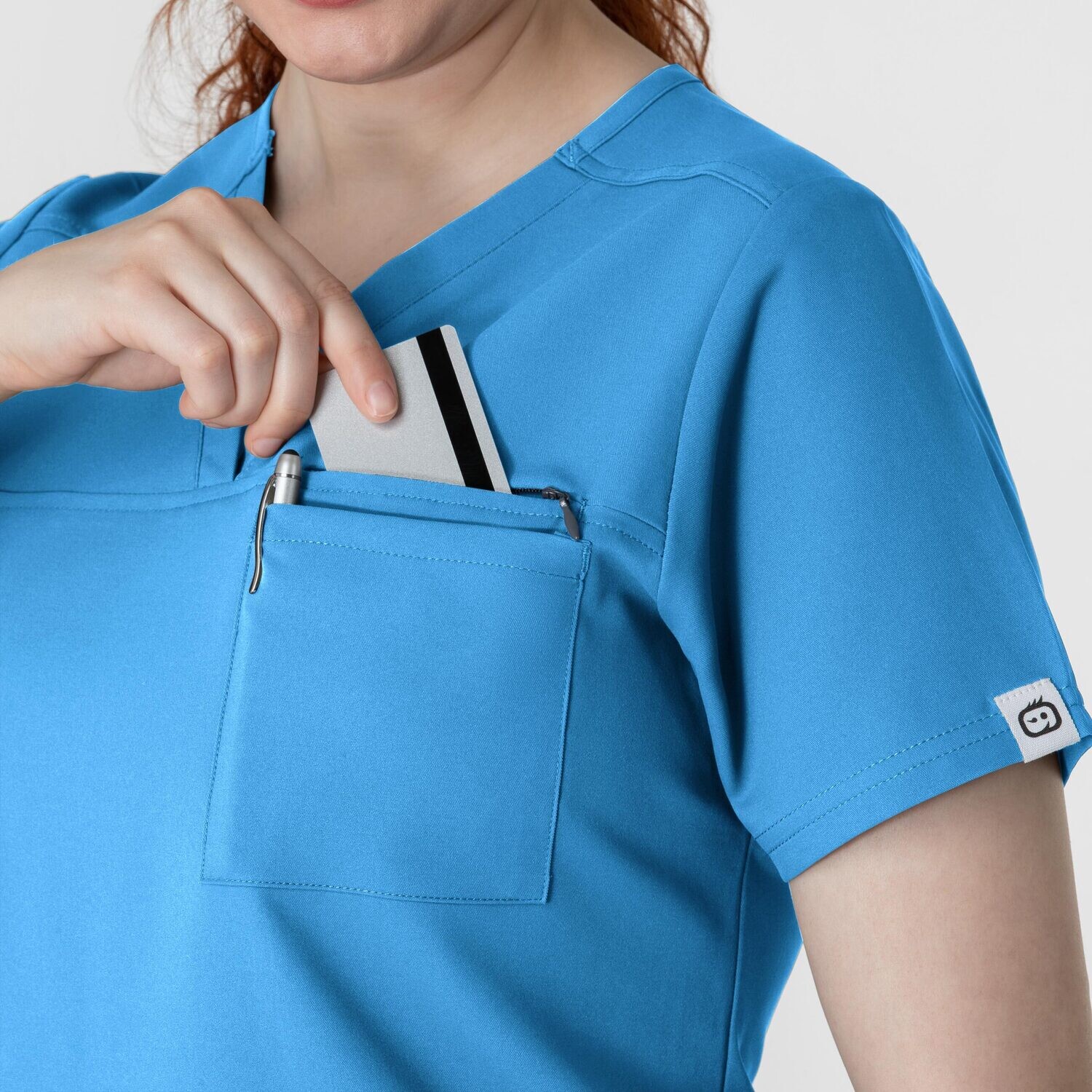 Casacca donna 6222 scollo a V malibu blue