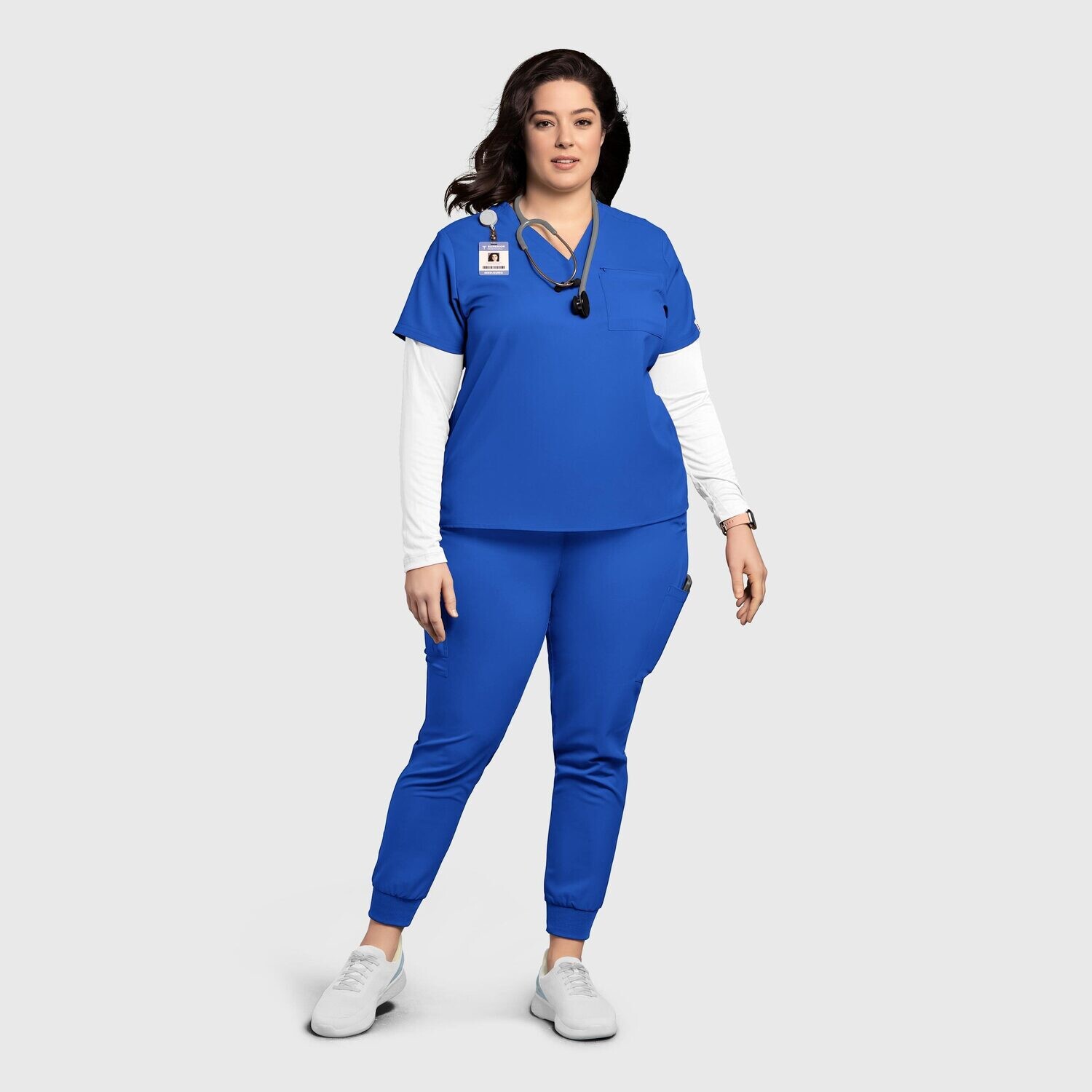 Casacca donna 6222 scollo a V royal blue