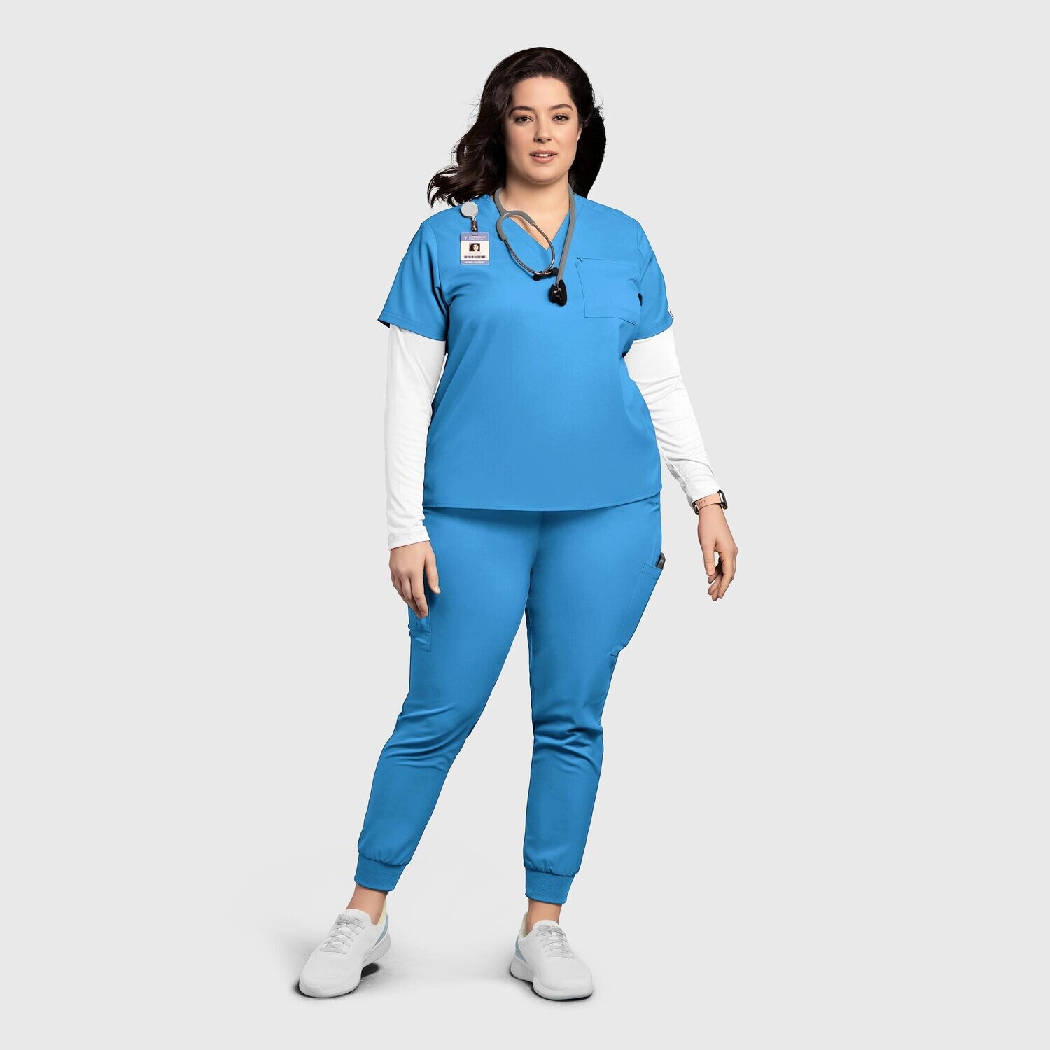 Casacca donna 6222 scollo a V malibu blue
