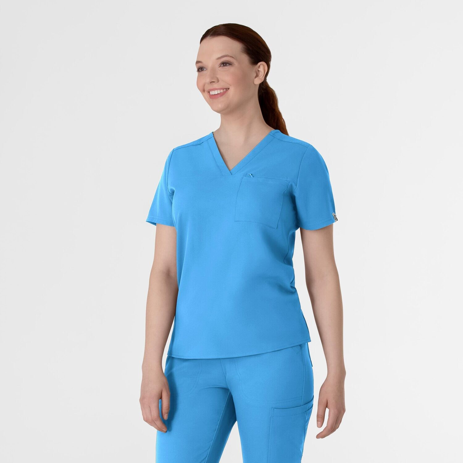 Casacca donna 6222 scollo a V malibu blue