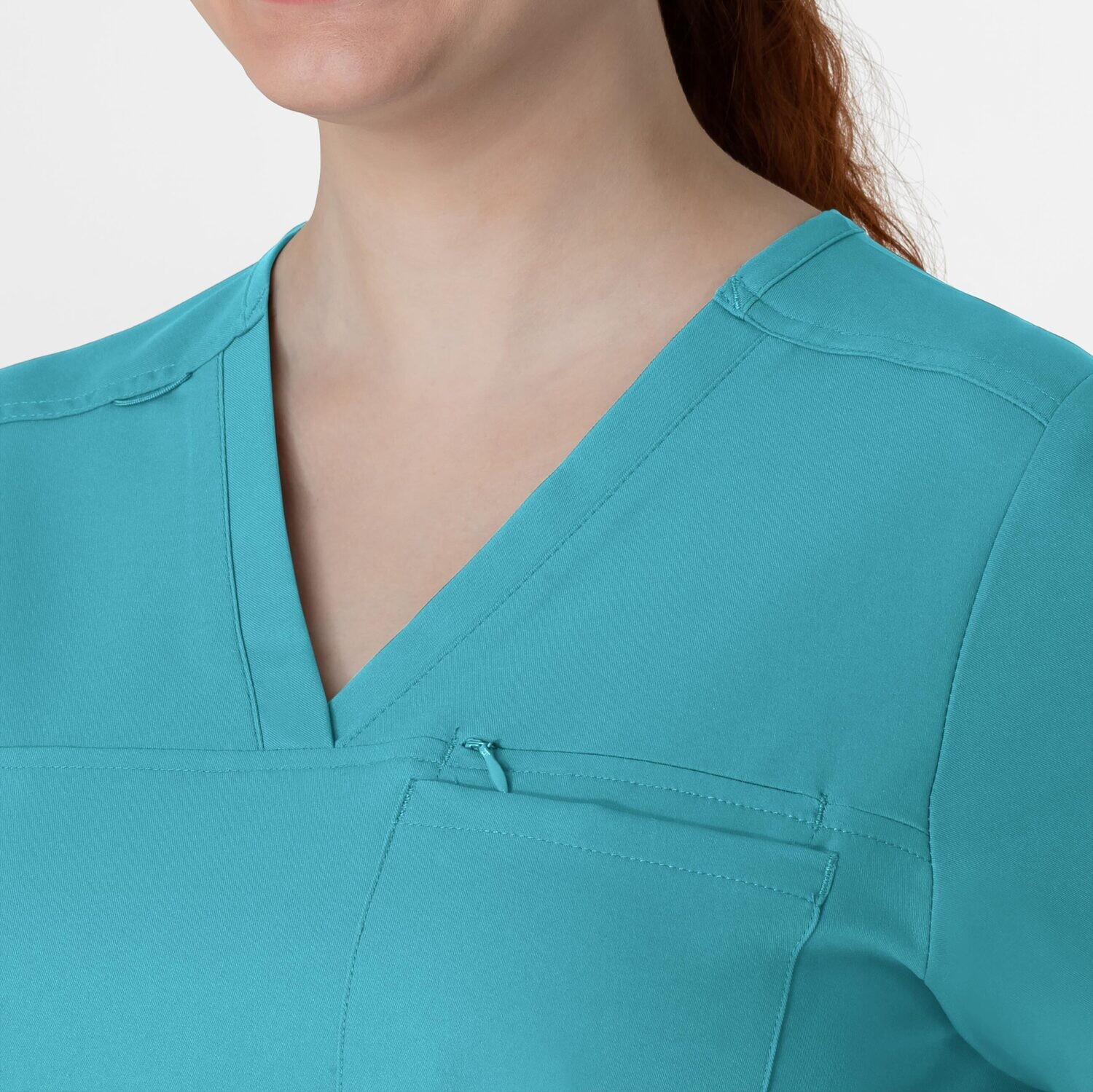 Casacca donna 6222 scollo a V teal blue