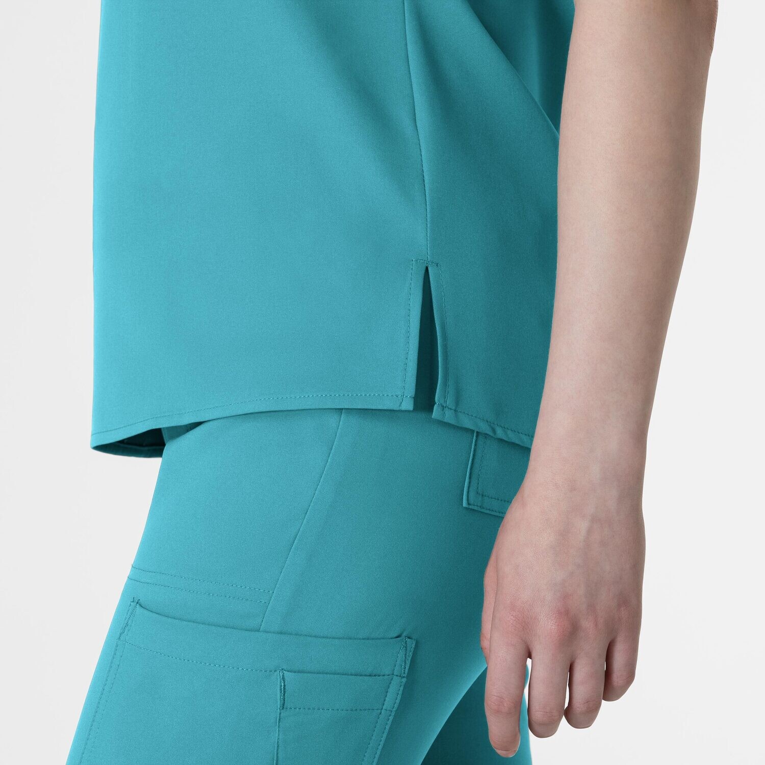 Casacca donna 6222 scollo a V teal blue