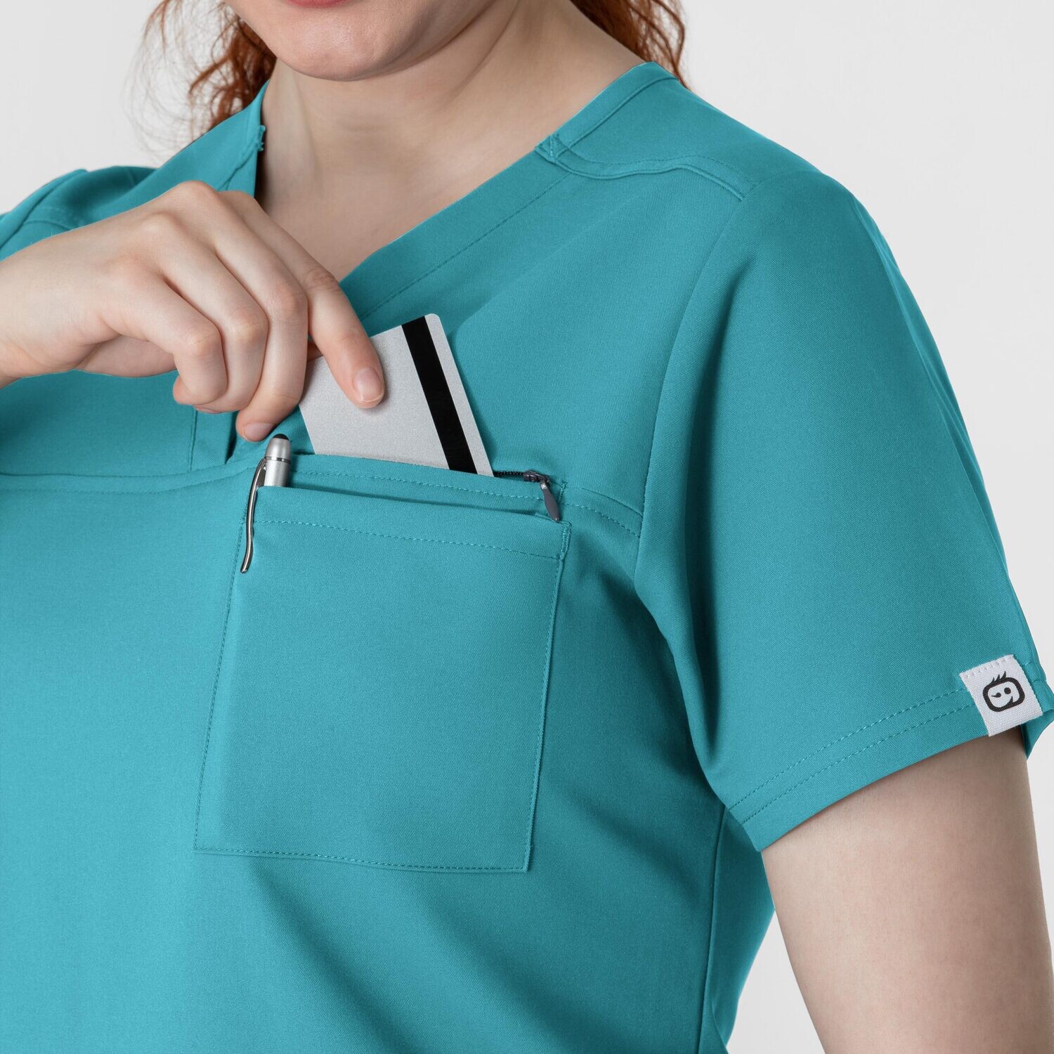 Casacca donna 6222 scollo a V teal blue