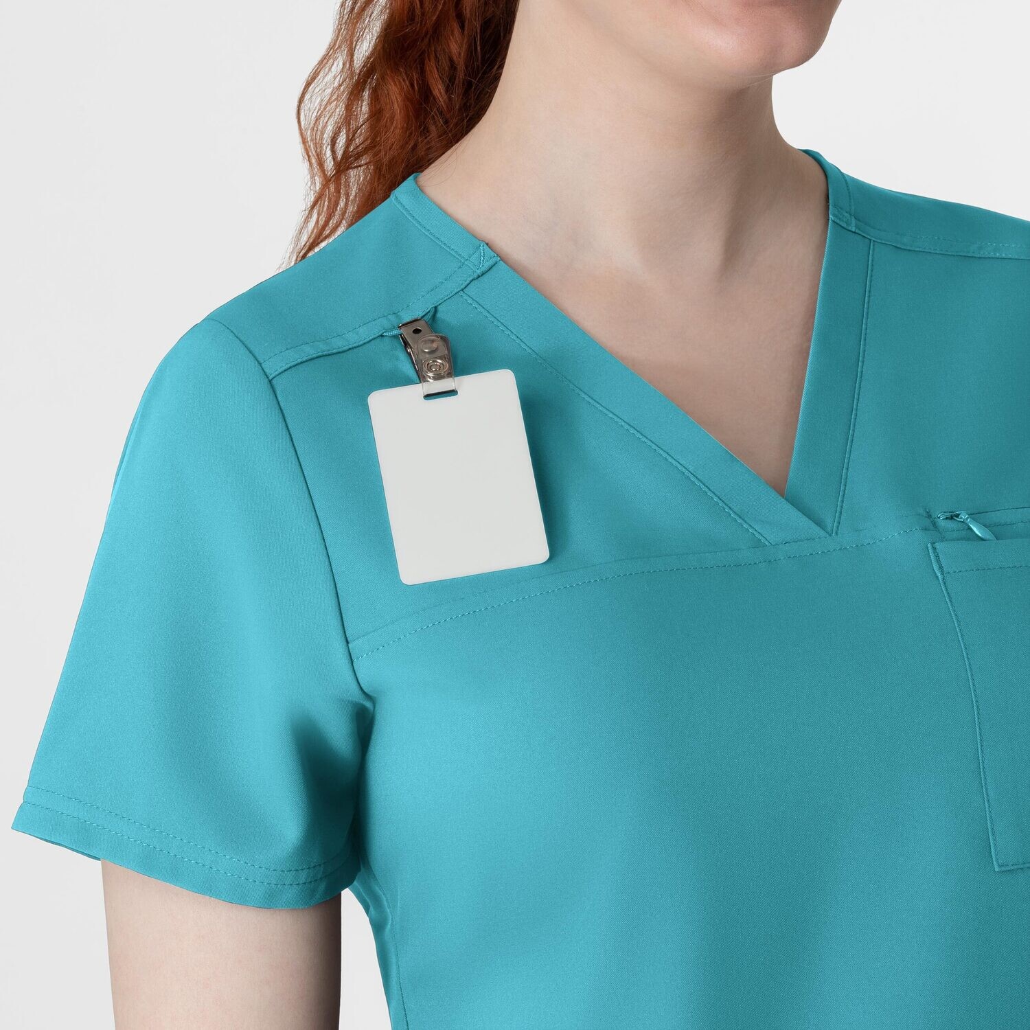 Casacca donna 6222 scollo a V teal blue