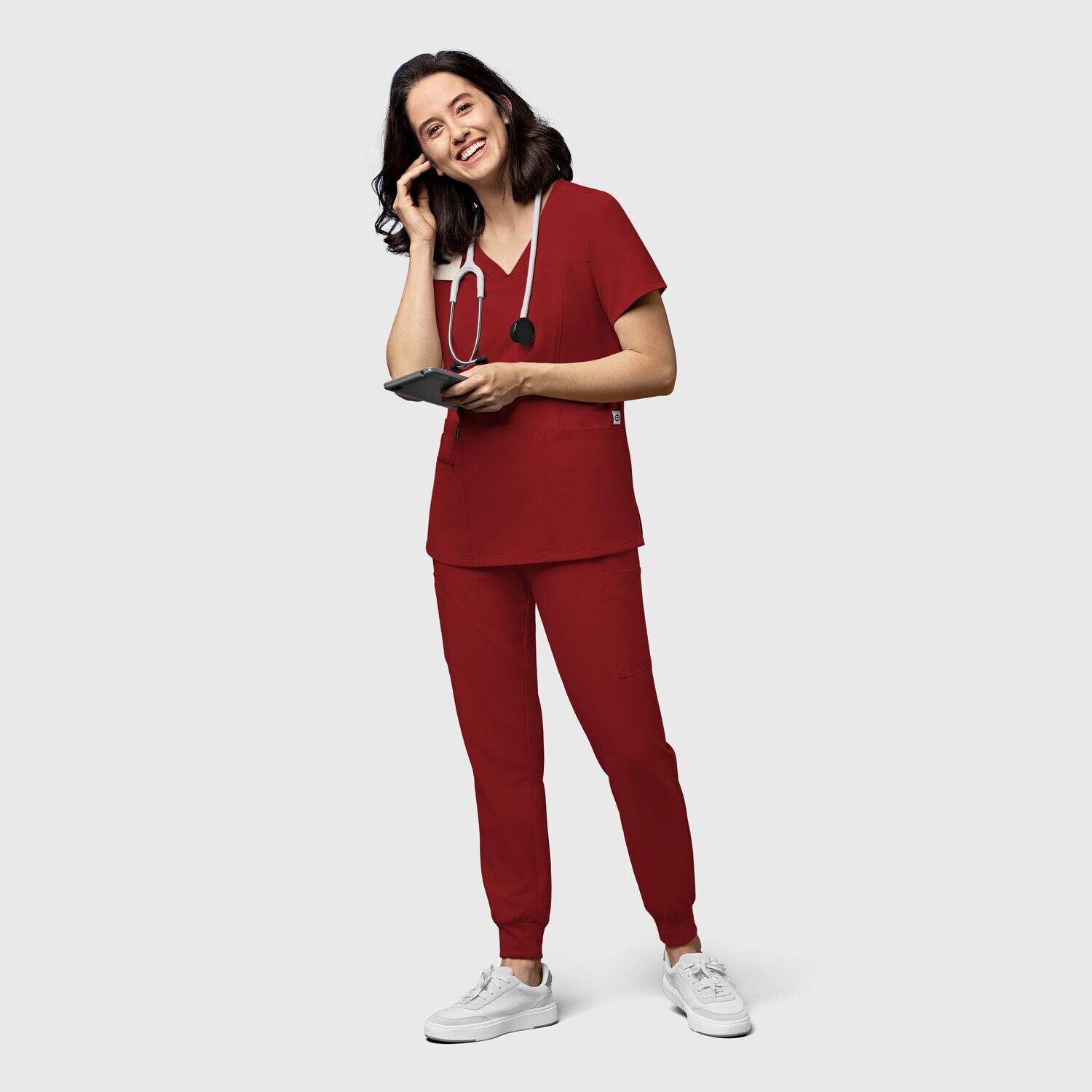 Casacca donna 6322 scollo a V burgundy