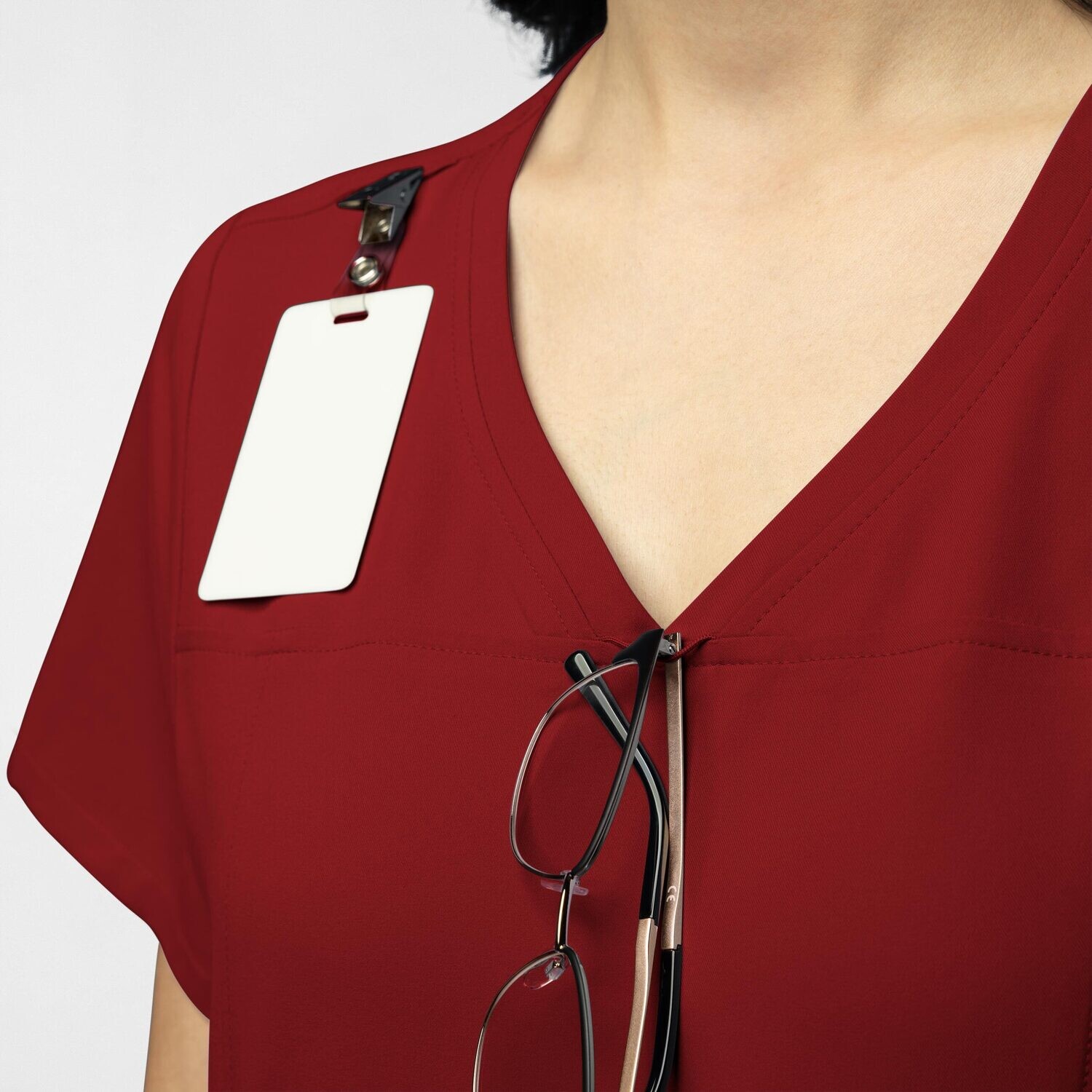 Casacca donna 6322 scollo a V burgundy