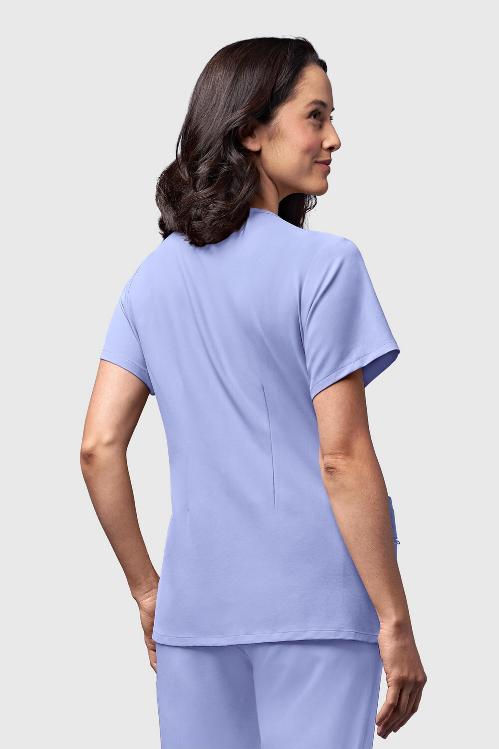 Casacca donna 6322 scollo a V ceil blue