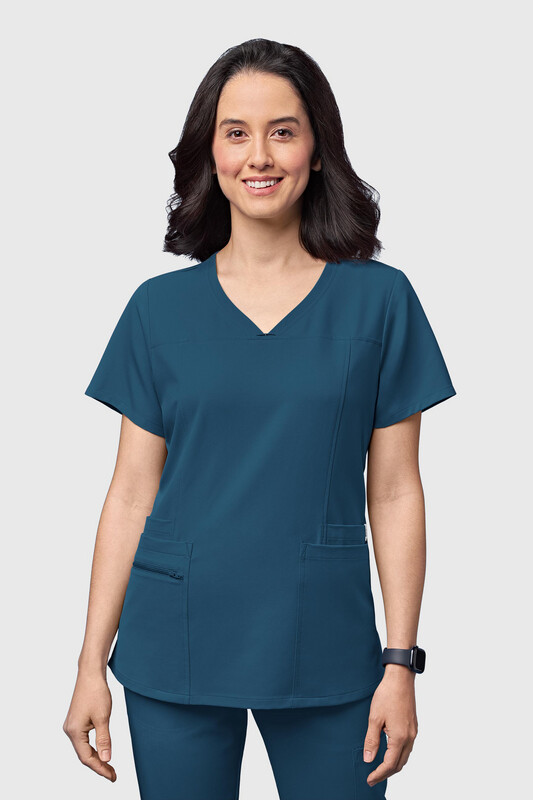 Casacca donna 6322 scollo a V caribbean blue
