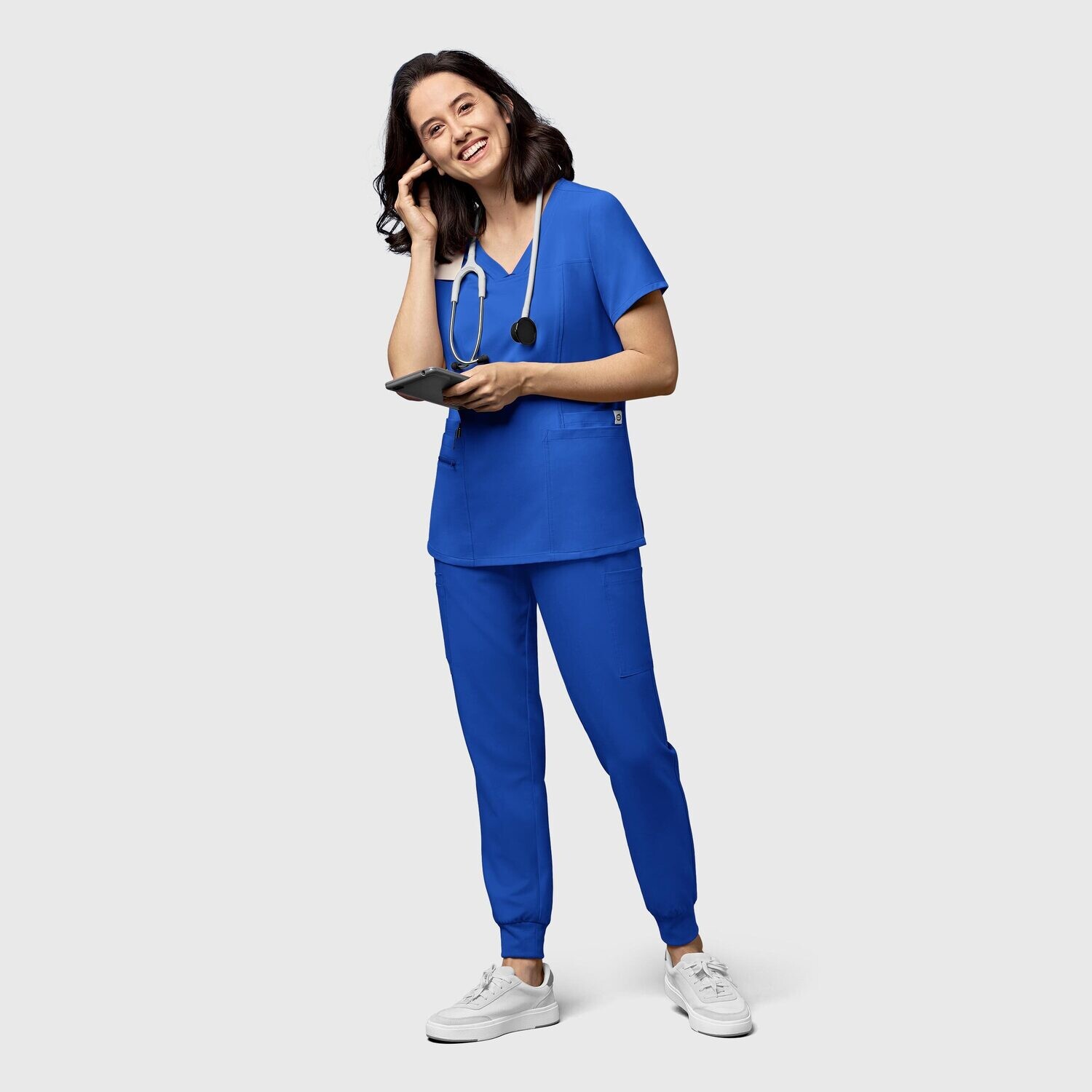 Casacca donna 6322 scollo a V royal blue