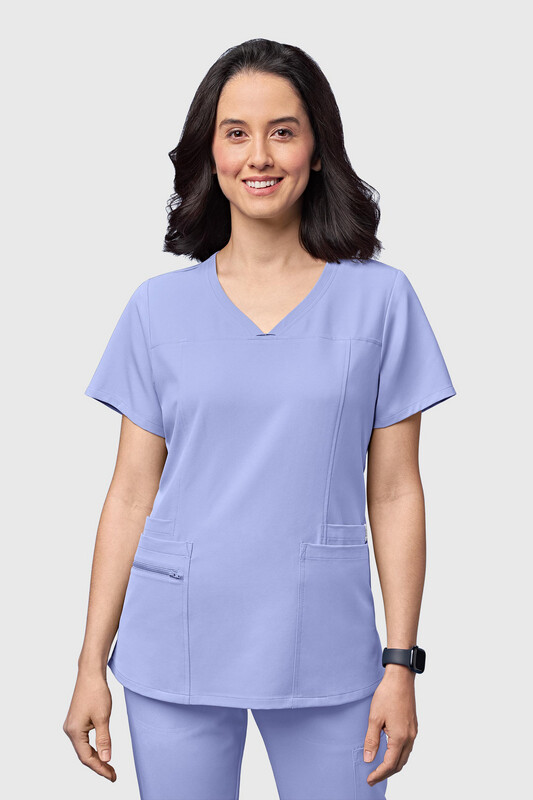 Casacca donna 6322 scollo a V ceil blue