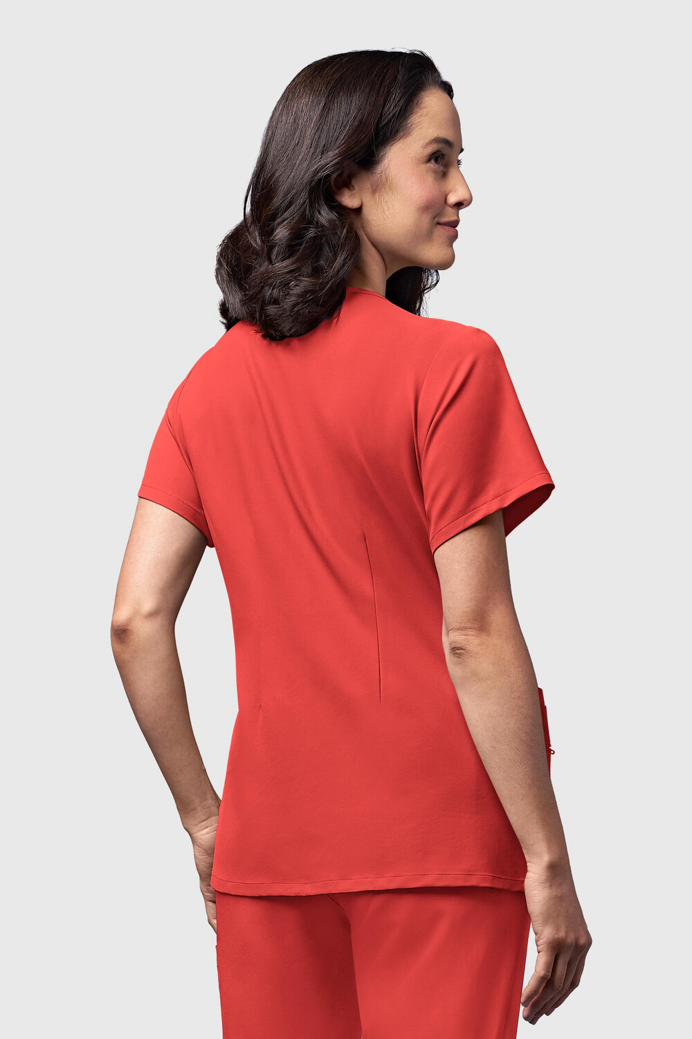 Casacca donna 6322 scollo a V cherry tomato