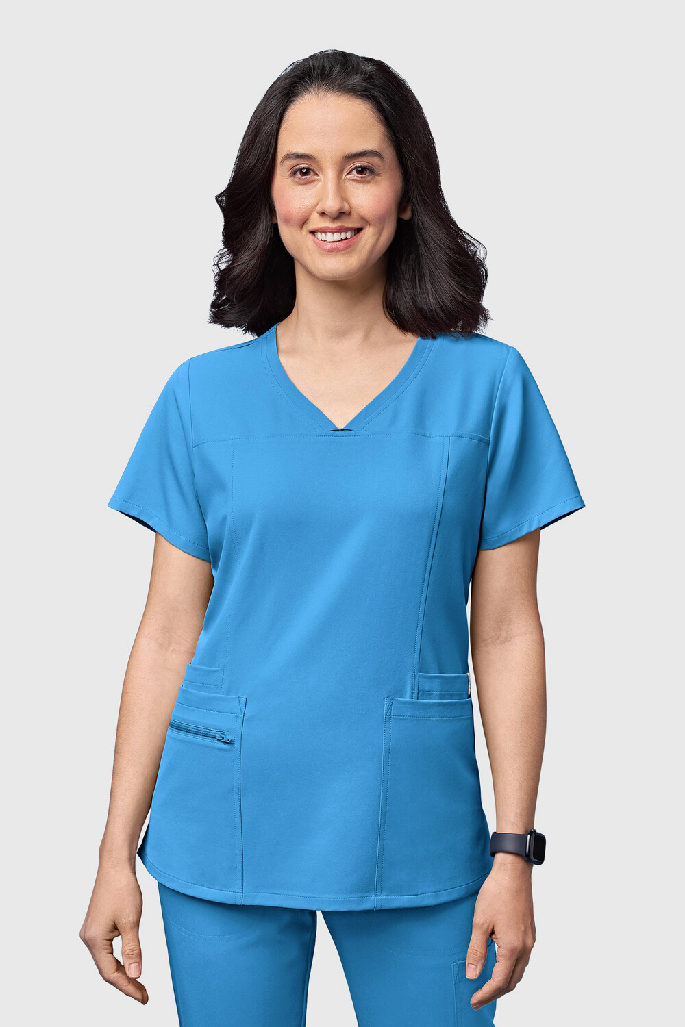 Casacca donna 6322 scollo a V malibu blue