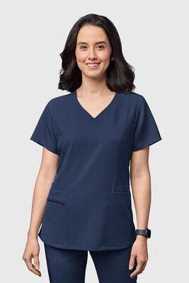 Casacca donna 6322 scollo a V navy blue