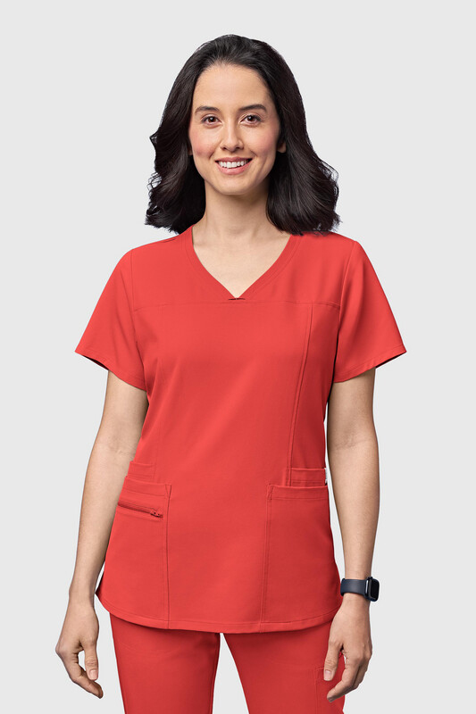 Casacca donna 6322 scollo a V cherry tomato