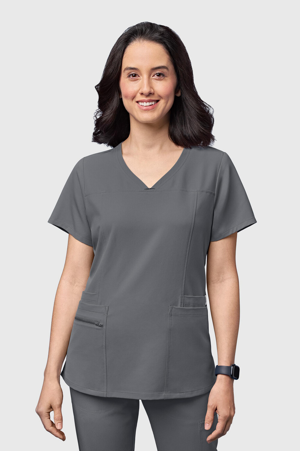 Casacca donna 6322 scollo a V pewter