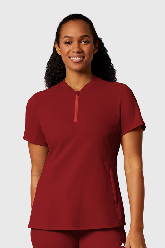 Casacca donna 6422 scollo con zip burgundy