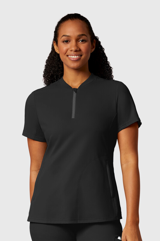 Casacca donna 6422 scollo con zip black