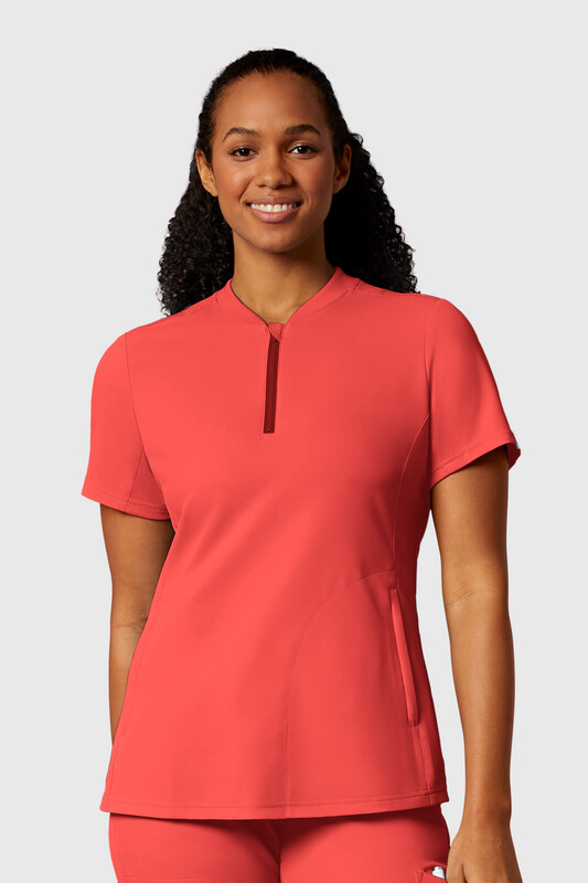 Casacca donna 6422 scollo con zip cherry tomato