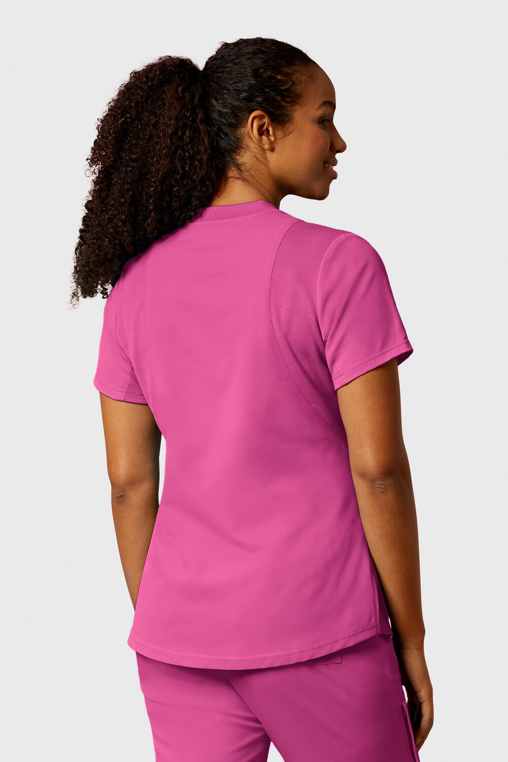 Casacca donna 6422 scollo con zip hot pink