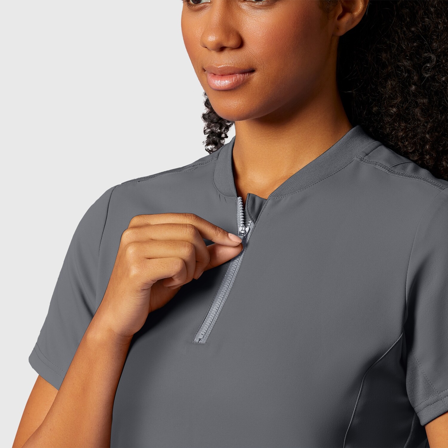 Casacca donna 6422 scollo con zip pewter