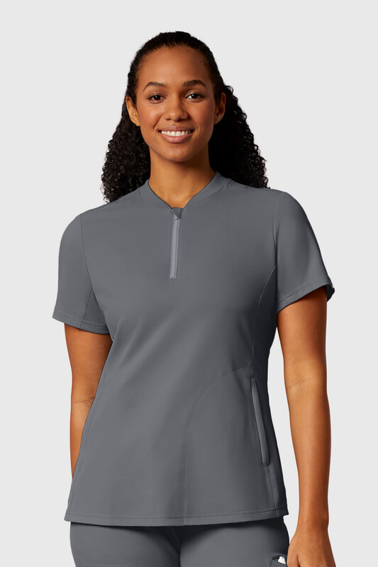 Casacca donna 6422 scollo con zip pewter