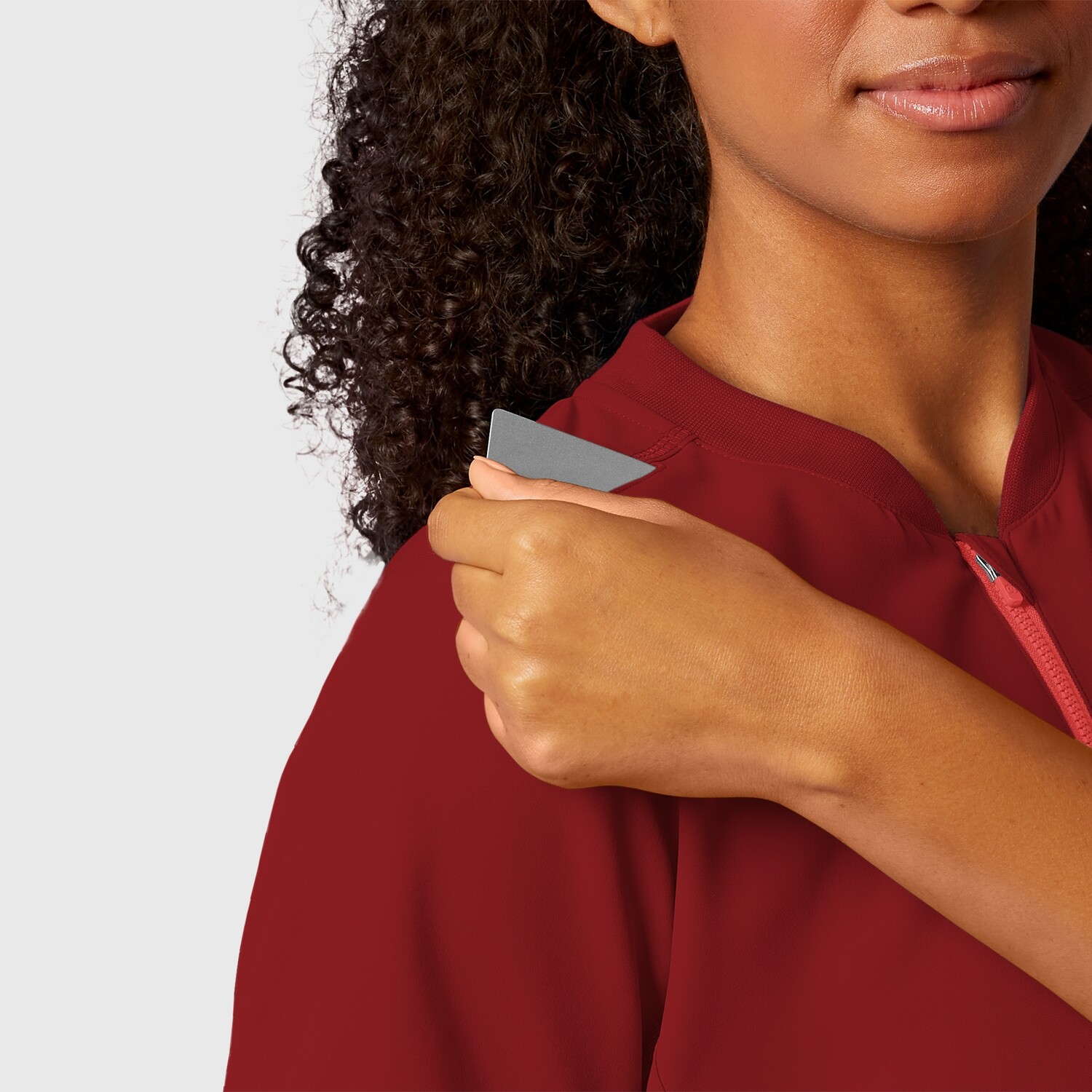 Casacca donna 6422 scollo con zip burgundy