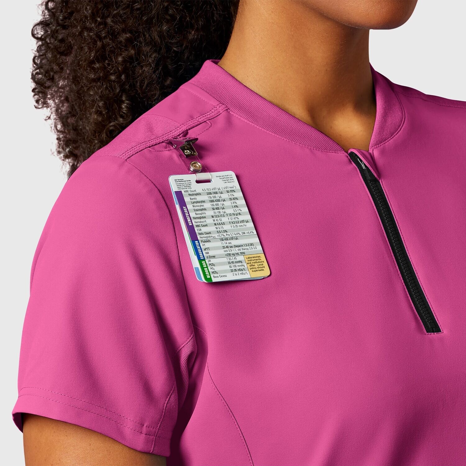 Casacca donna 6422 scollo con zip hot pink
