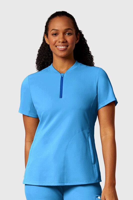 Casacca donna 6422 scollo con zip malibu blue