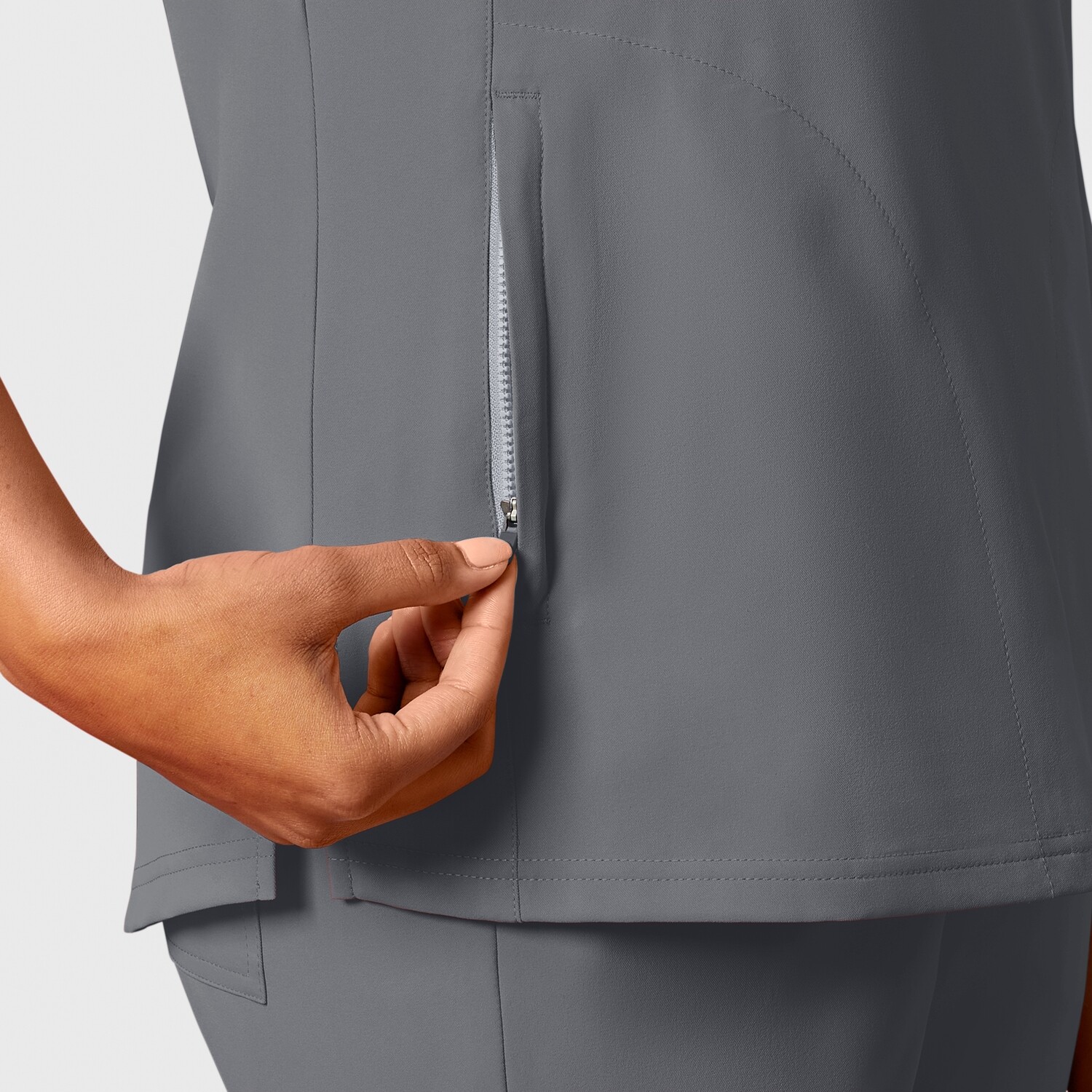 Casacca donna 6422 scollo con zip pewter