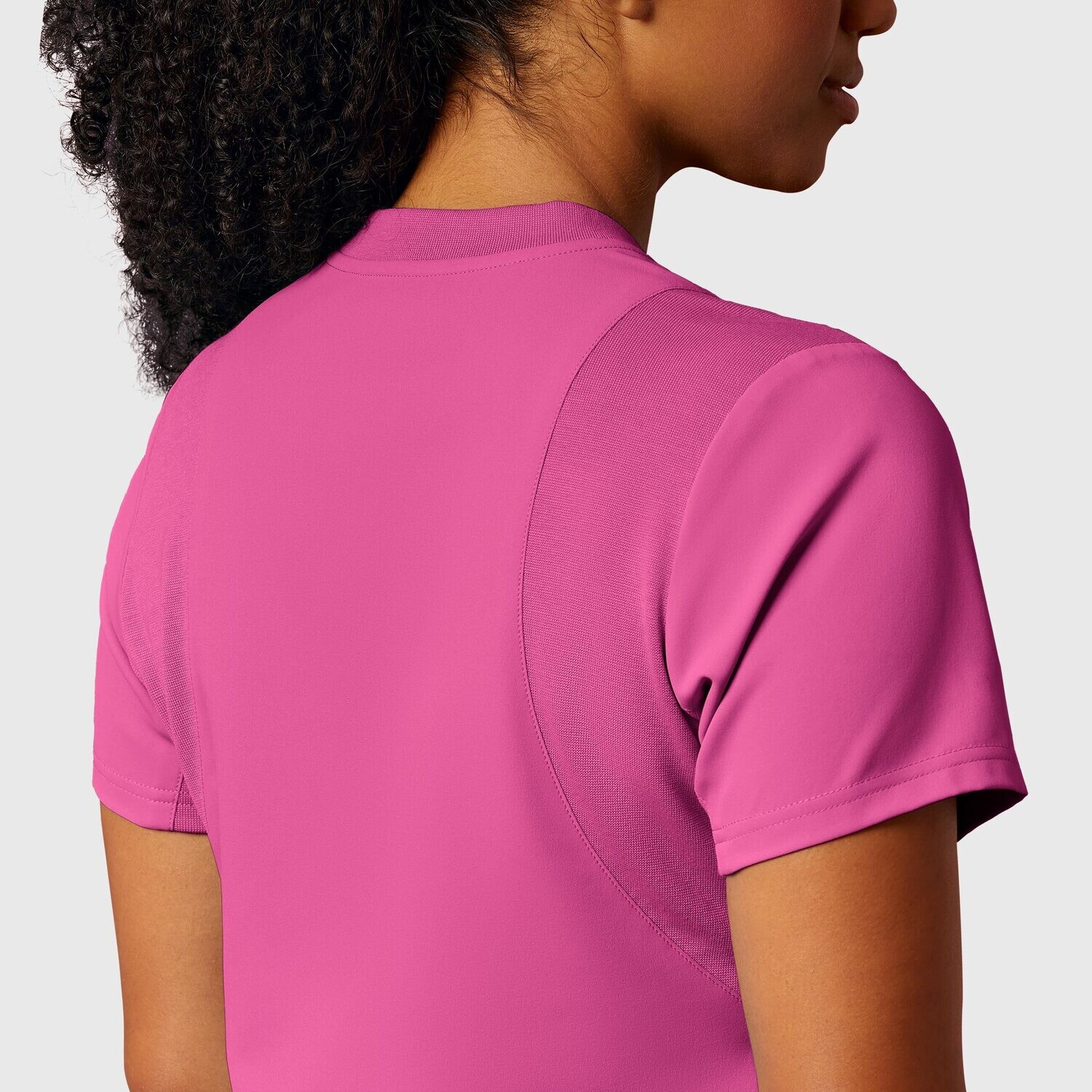 Casacca donna 6422 scollo con zip hot pink