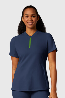 Casacca donna 6422 scollo con zip navy blue