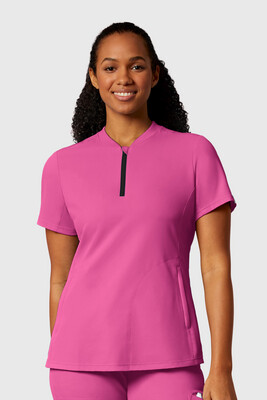 Casacca donna 6422 scollo con zip hot pink