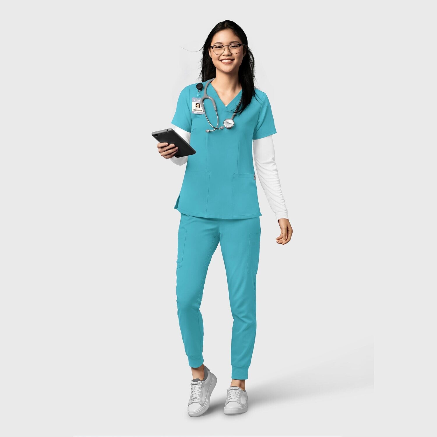 Pantalone donna 5122 jogger teal blue
