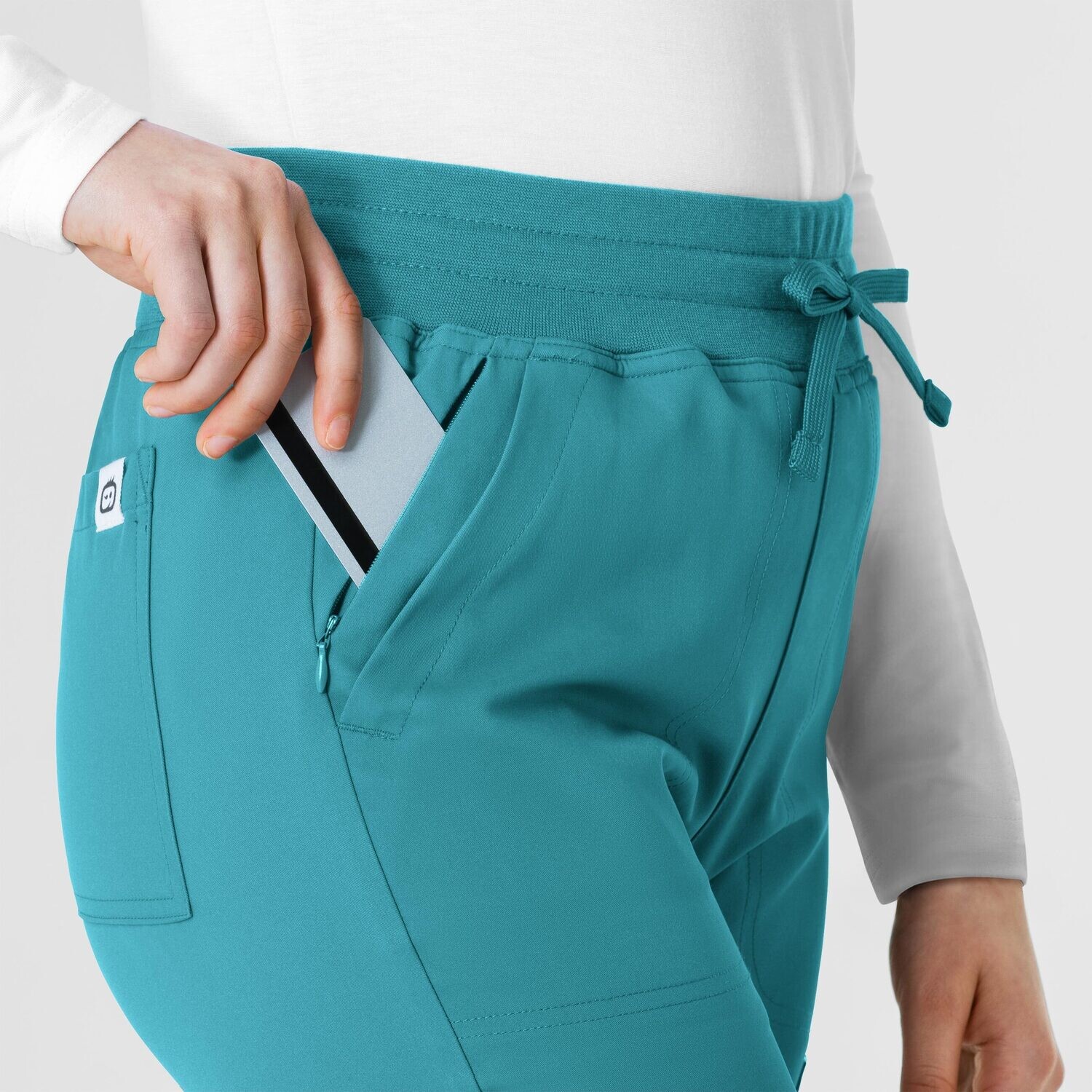 Pantalone donna 5222 slim teal blue