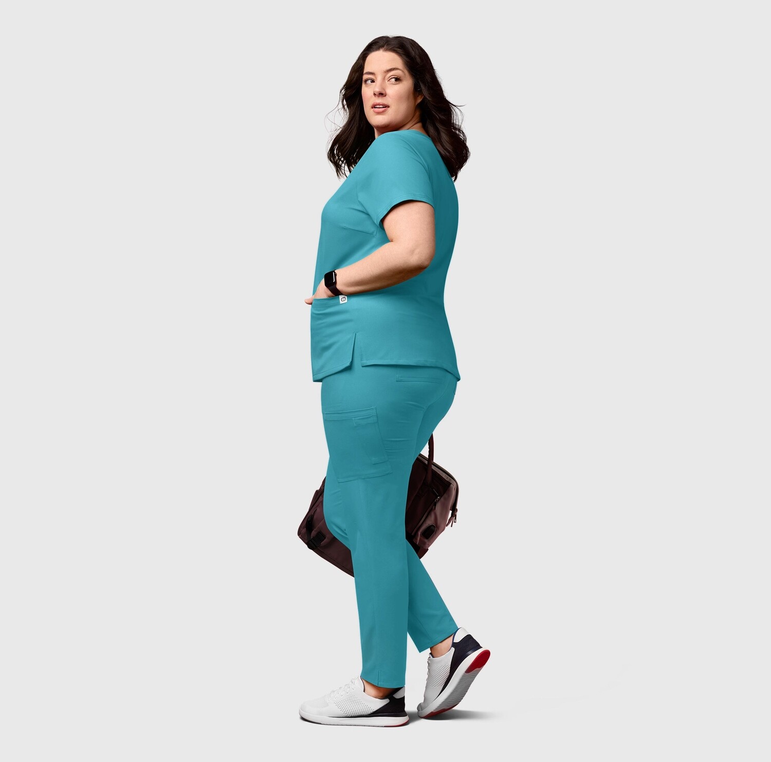 Pantalone donna 5222 slim teal blue