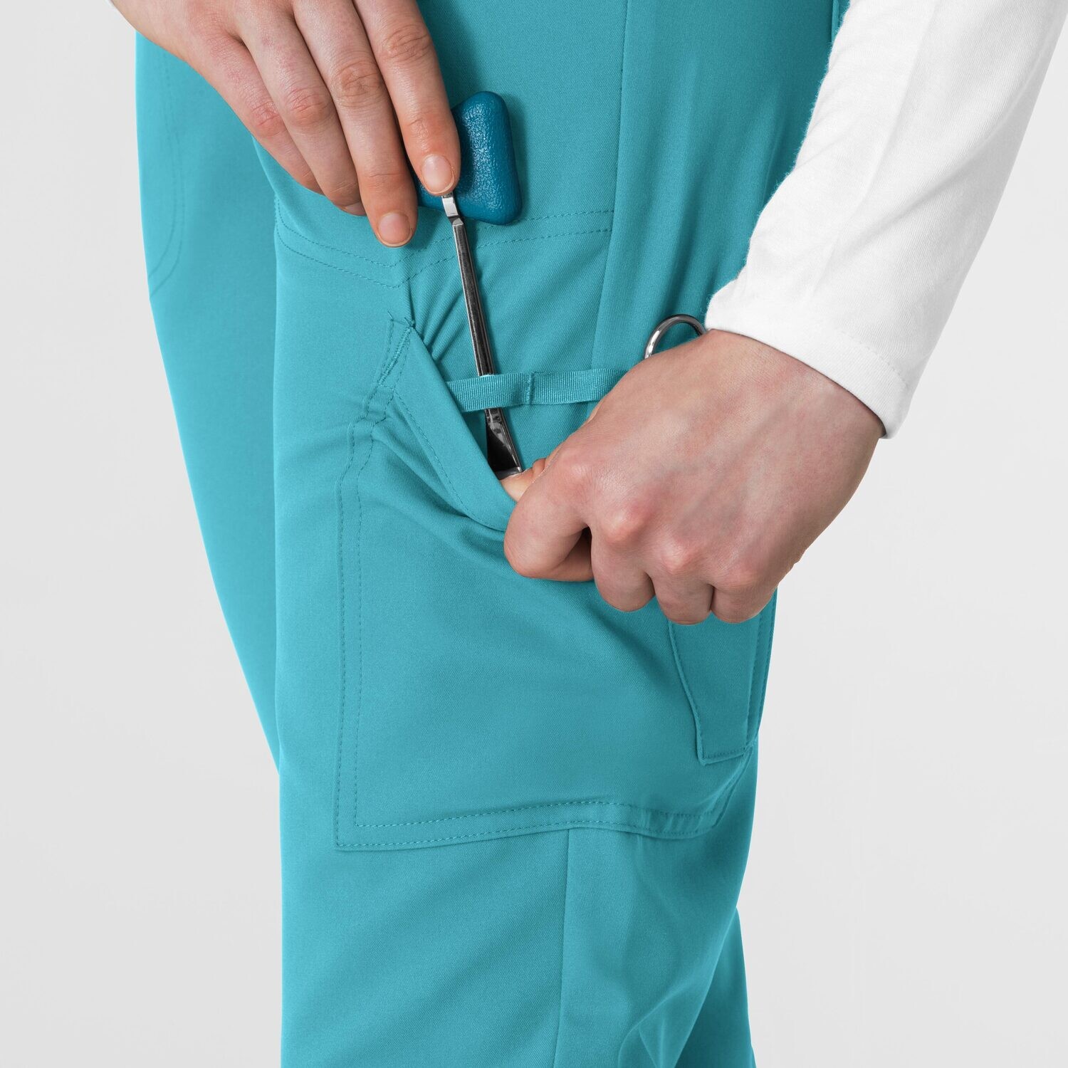 Pantalone donna 5222 slim teal blue