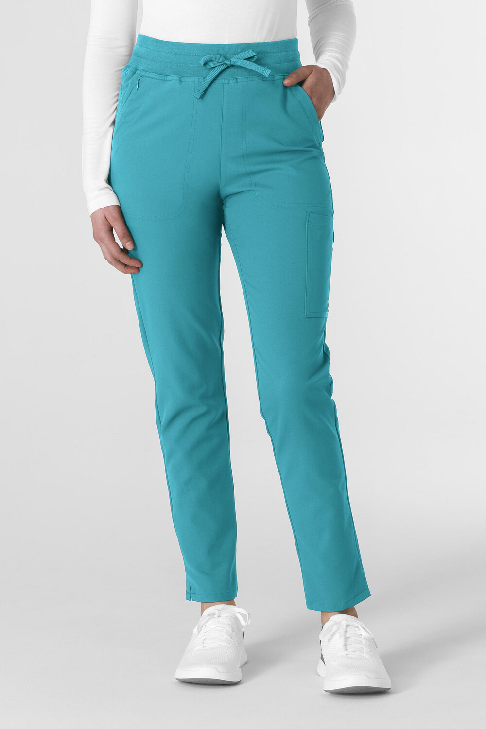 Pantalone donna 5222 slim teal blue