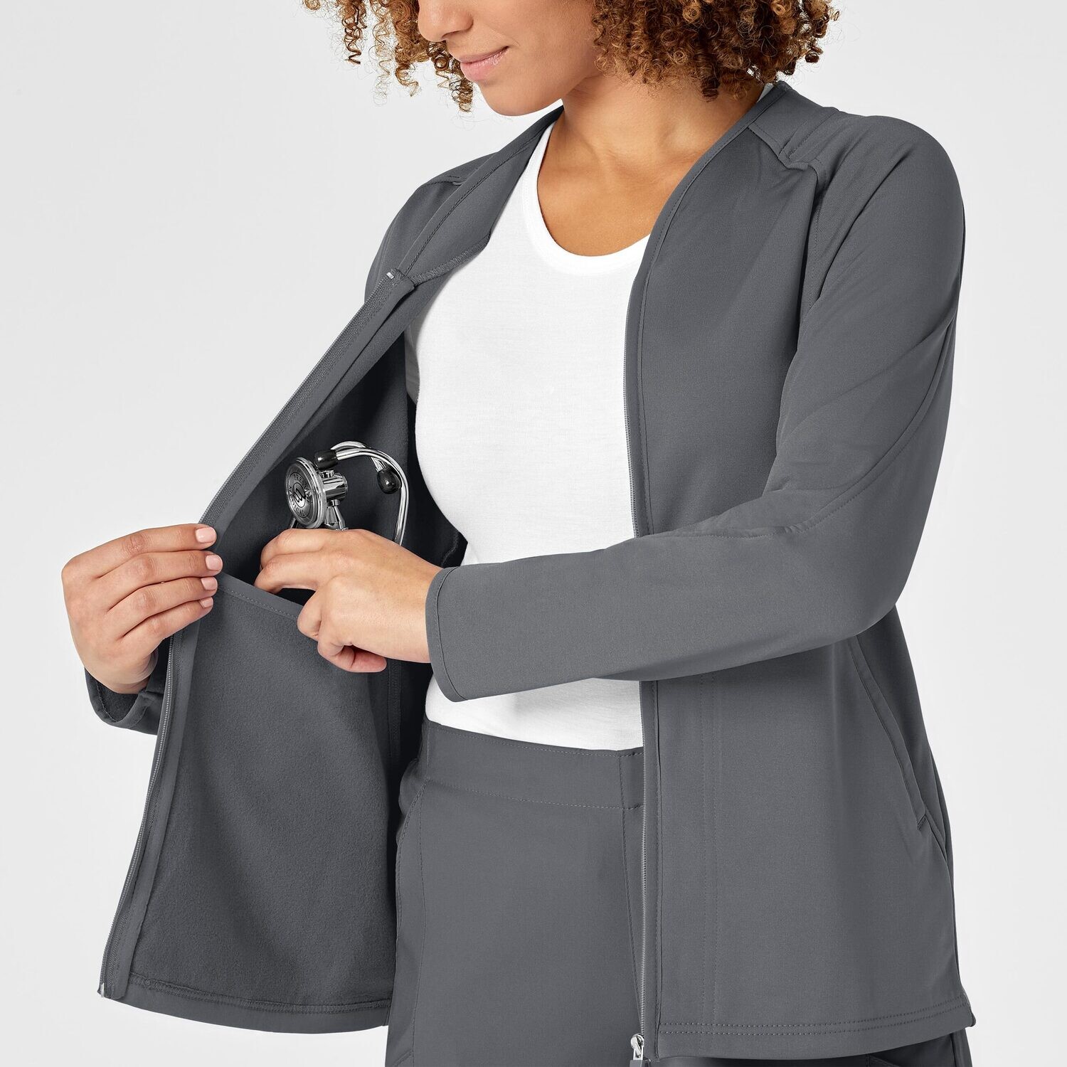 Felpa donna 8209 zip pewter