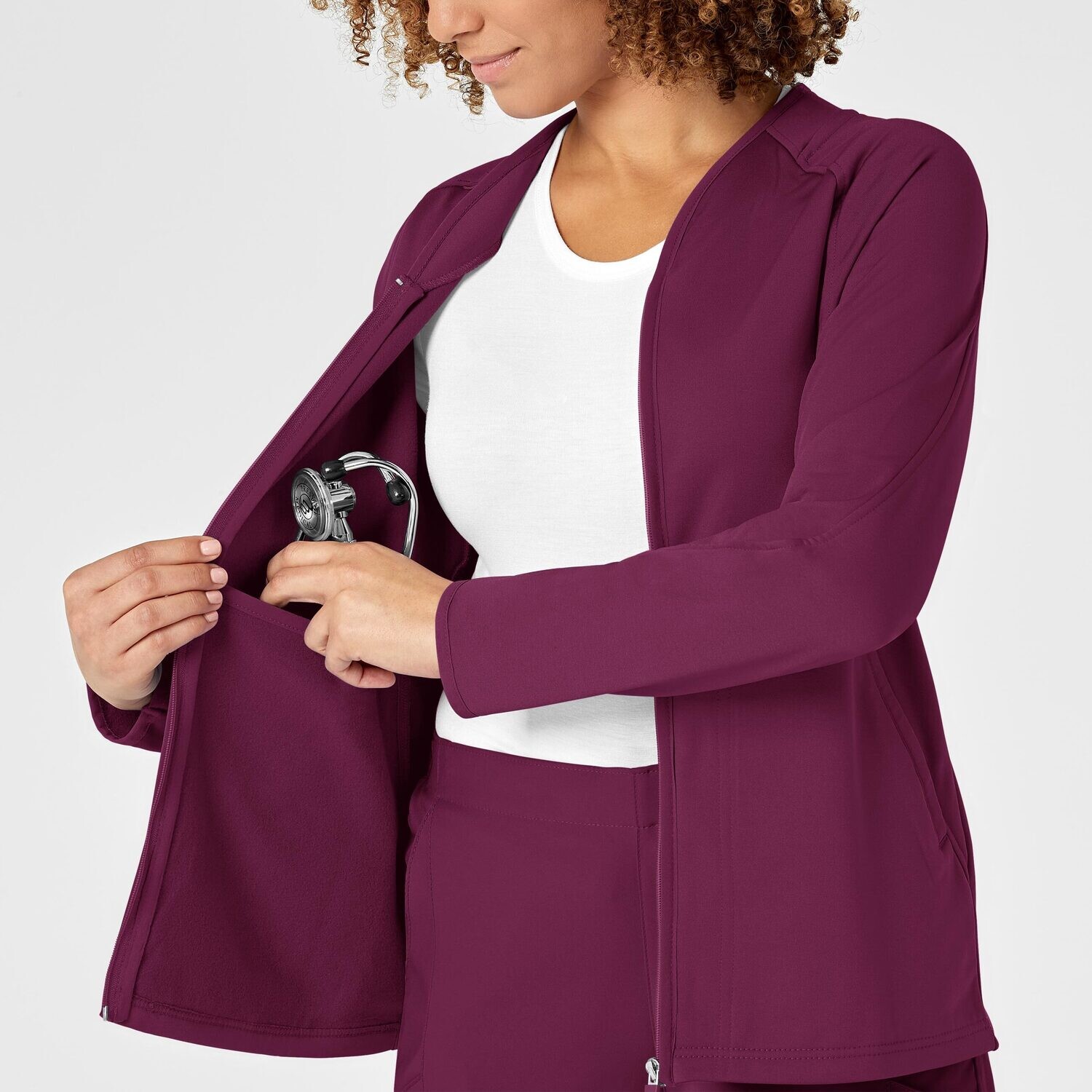 Felpa donna 8209 zip wine