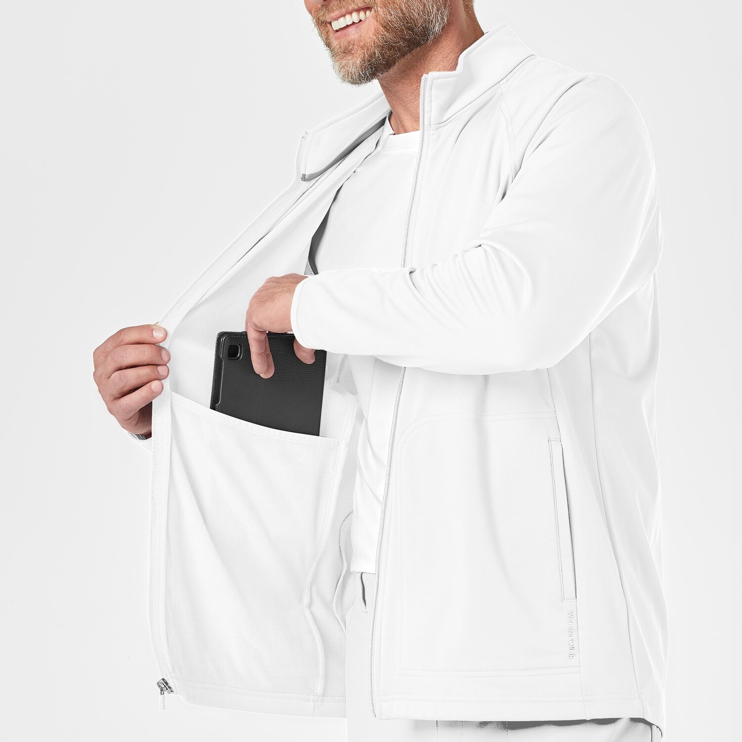 Felpa uomo 8309 zip white