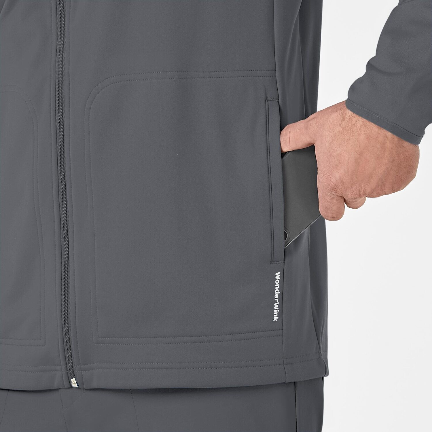 Felpa uomo 8309 zip pewter