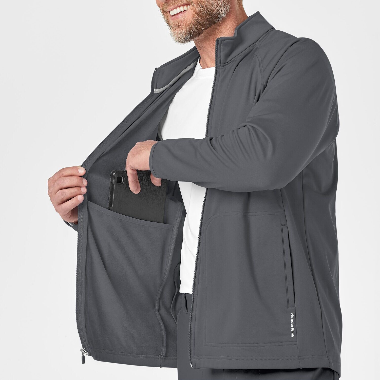 Felpa uomo 8309 zip pewter
