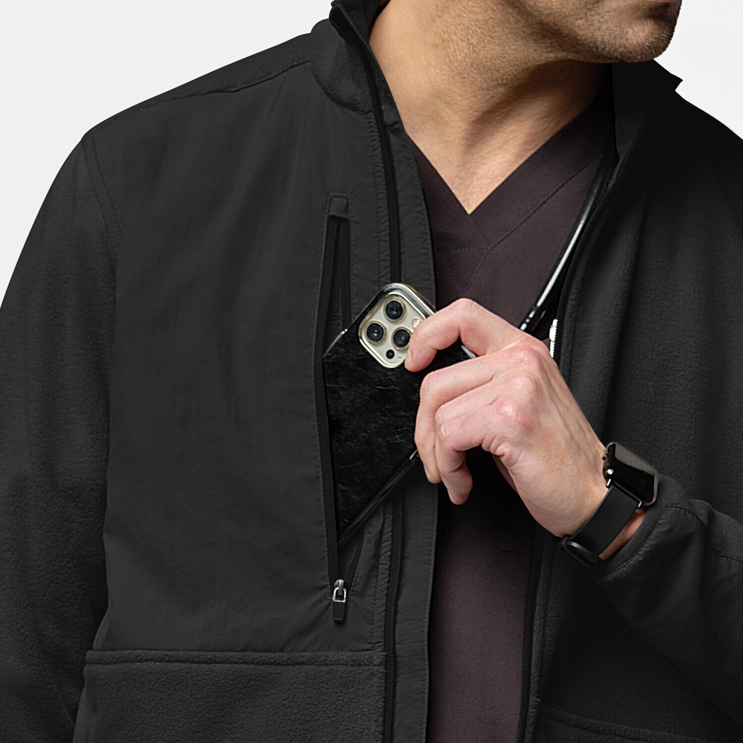 Felpa uomo 8009 zip black