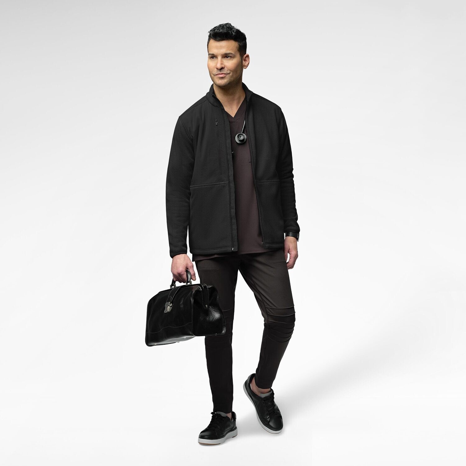 Felpa uomo 8009 zip black
