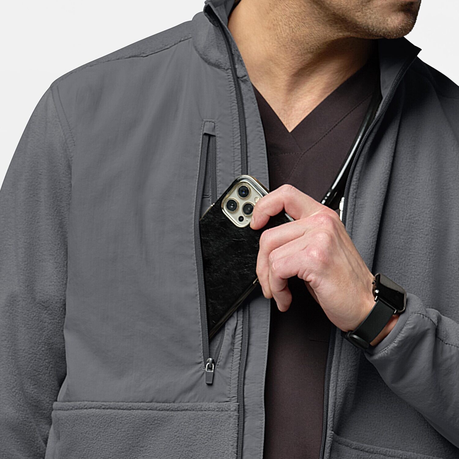 Felpa uomo 8009 zip pewter