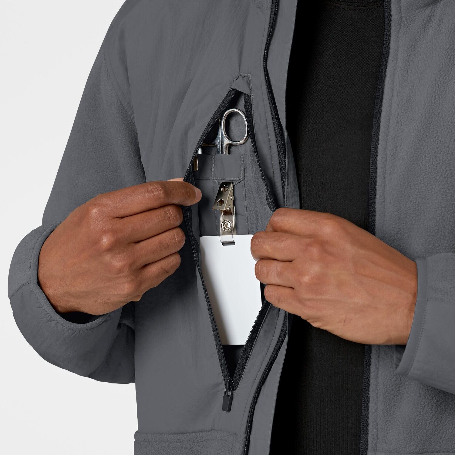 Felpa uomo 8009 zip pewter
