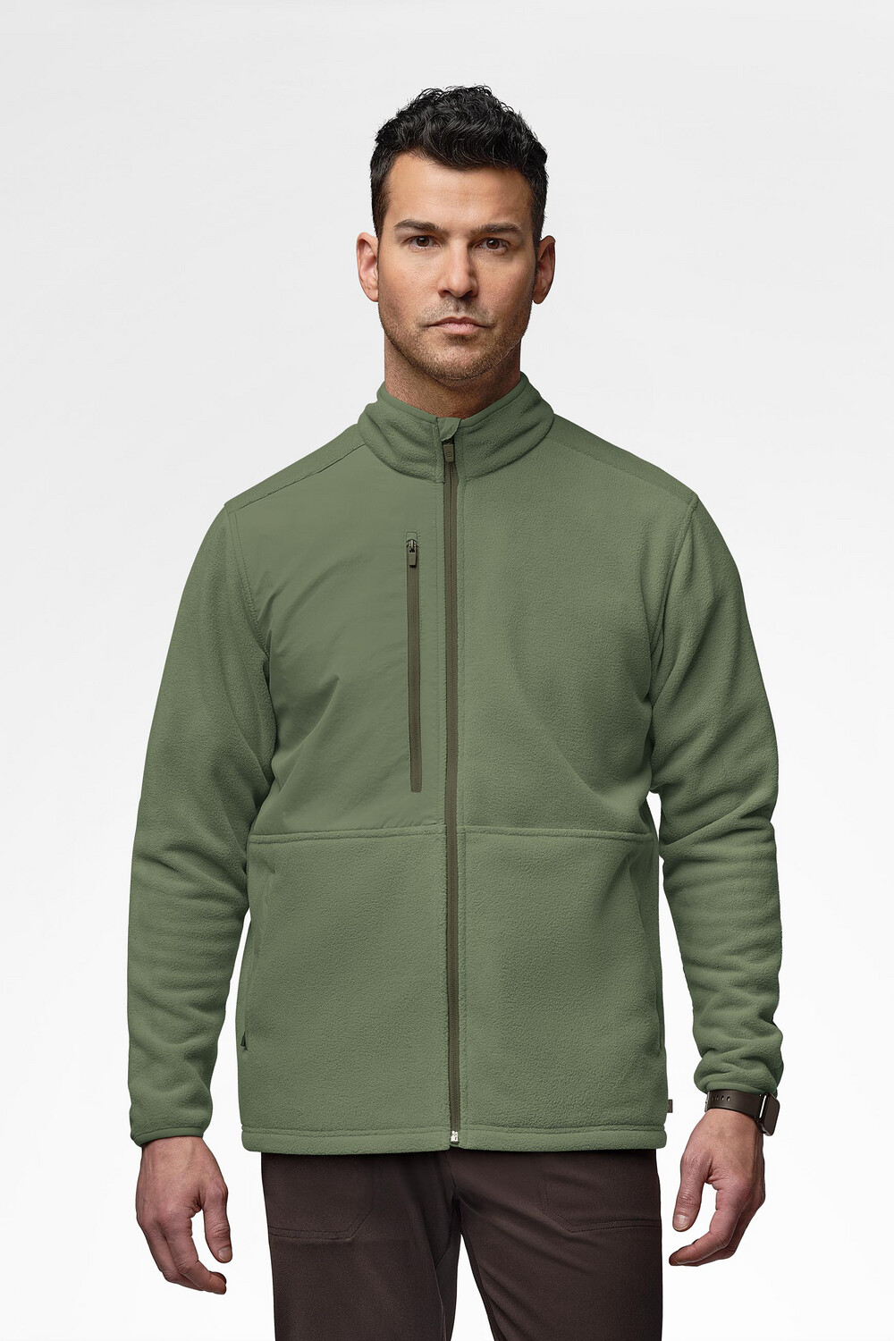 Felpa uomo 8009 zip olive