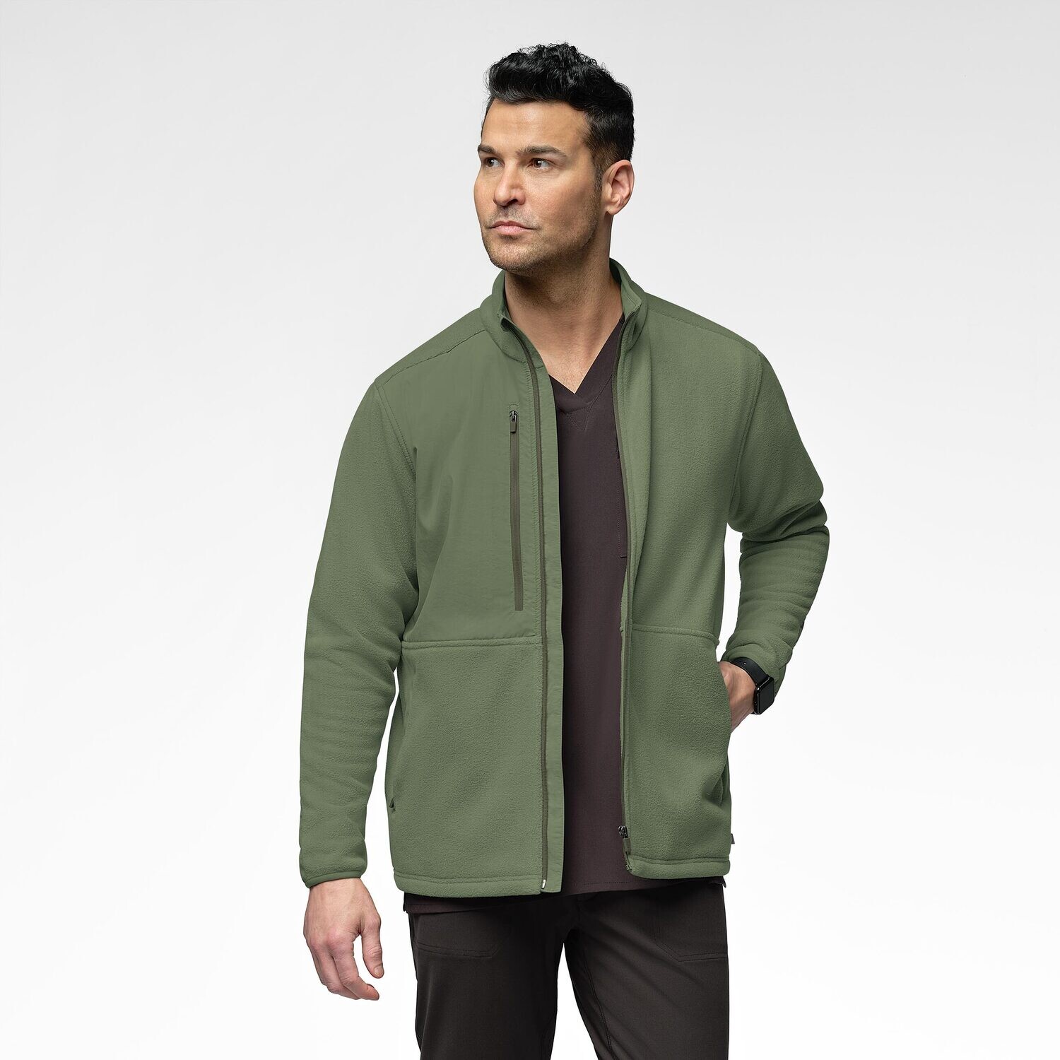 Felpa uomo 8009 zip olive