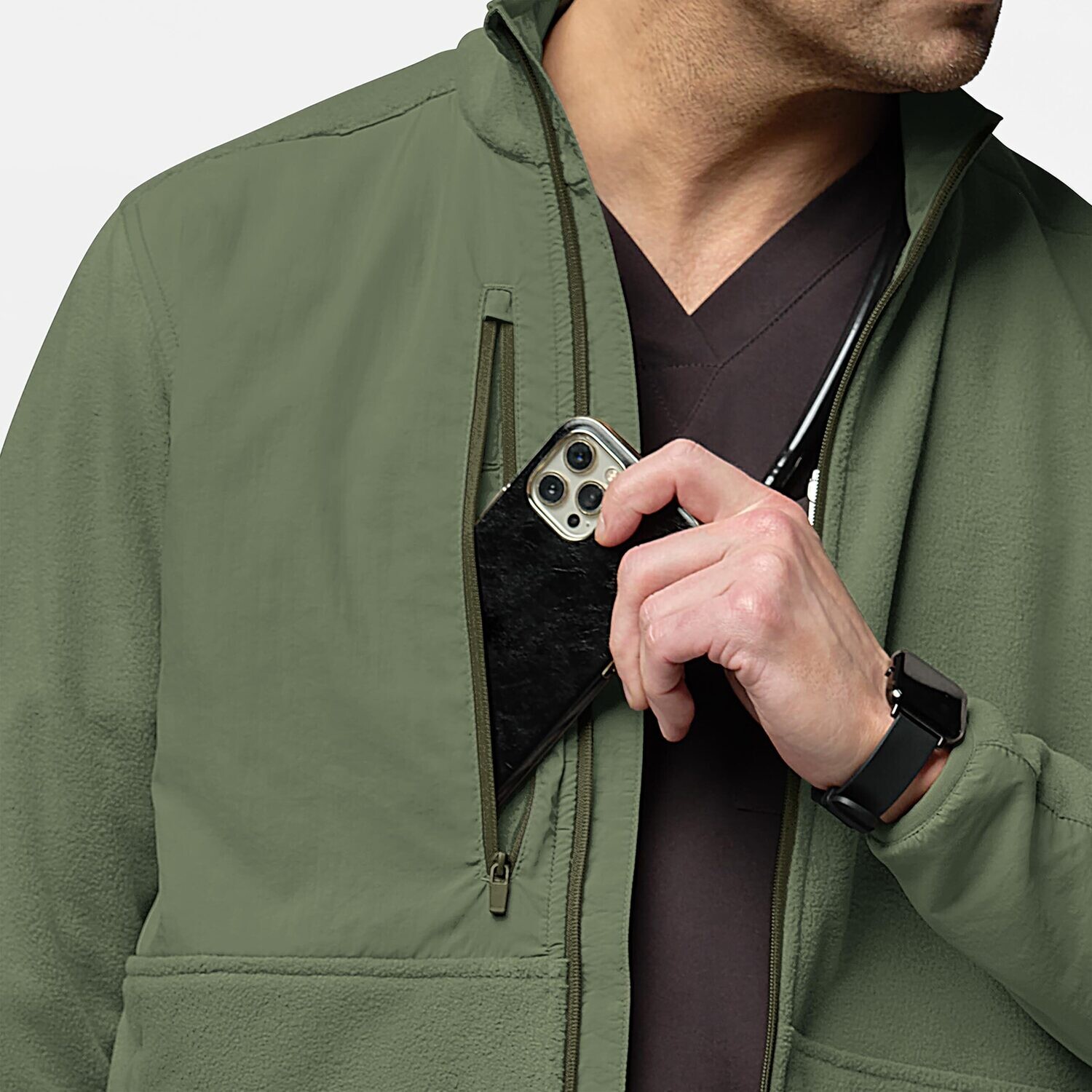 Felpa uomo 8009 zip olive